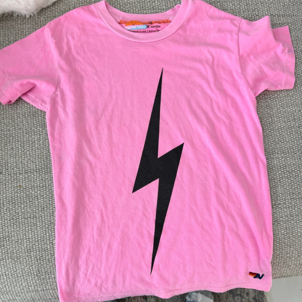 Aviator Nation Pink Lightning Bolt Tee